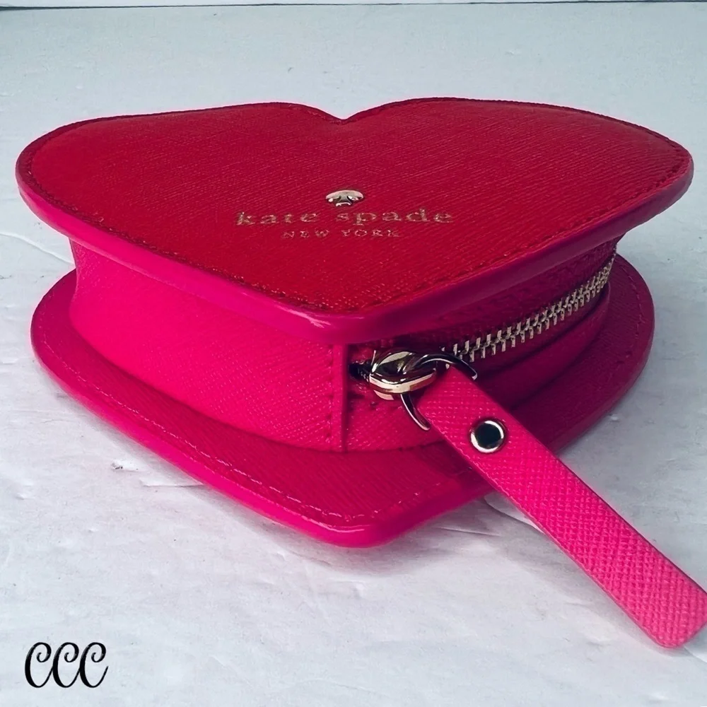 Kate Spade Heart of Gold Red Pink Coin Bag
